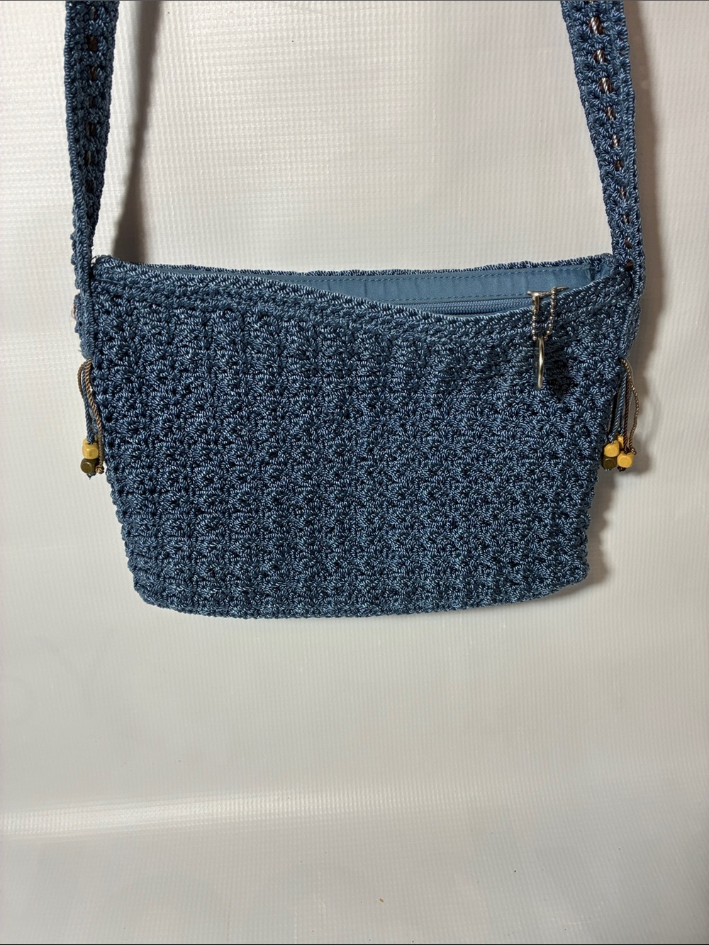 The Sak Blue Crochet Crossbody Shoulder Bag Y2K